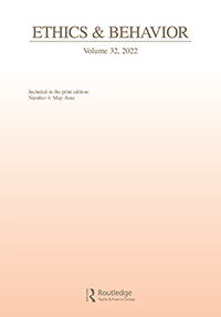 Cover image for Ethics & Behavior, Volume 32, Issue 4, 2022