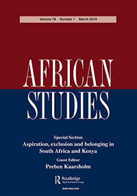 Cover image for African Studies, Volume 78, Issue 1, 2019