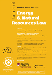 Cover image for Journal of Energy & Natural Resources Law, Volume 40, Issue 1, 2022