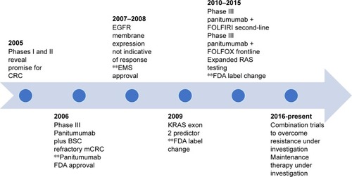 Figure 2 Panitumumab development in mCRC.