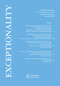 Cover image for Exceptionality, Volume 28, Issue 4, 2020