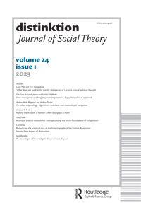 Cover image for Distinktion: Journal of Social Theory, Volume 24, Issue 1, 2023