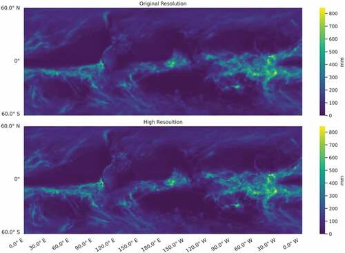 Figure 12. Generated high-resolution (HR) precipitation data for the GFDL-ESM4 model.