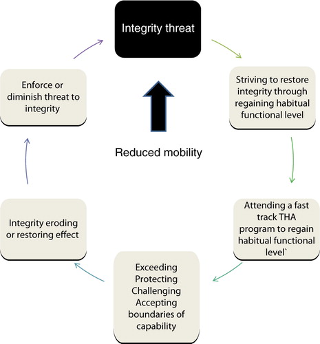 Figure 5. The process of coping with a fast track total hip arthroplasty programme.