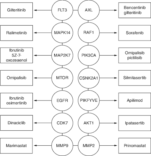 Figure 1. Therapeutic targets identified through interaction networks, artificial intelligence and machine learning.