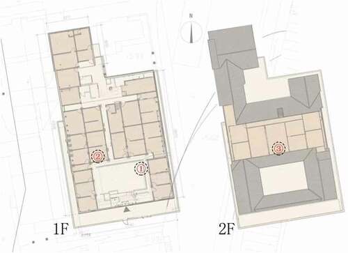 Figure 2. Plan of Luo’s house with measuring point locations