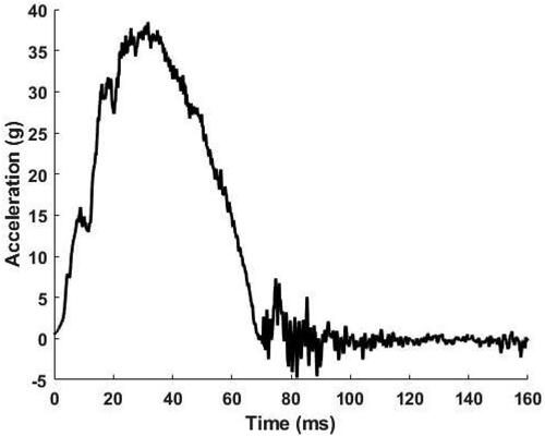 Figure 3. Sled pulse derived from experiments (Kang et al. Citation2020).