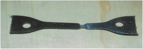 Figure 2. A standard LDPE specimen showed a ductile neck through the tensile test.
