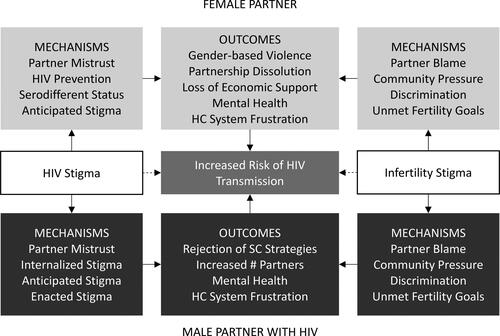Figure 1. Adaptation of Earnshaw’s model of HIV stigma mechanisms.HC: health care; SC: safer conception.