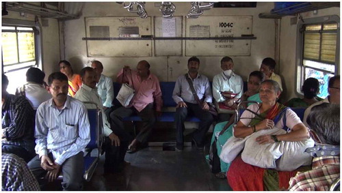 Figure 4. HC in a white-purple train where all seats are occupied.  Source: Author.