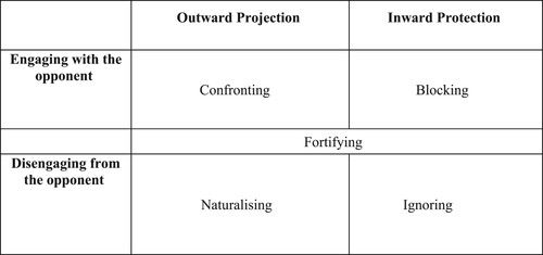 Figure 2. Ideal type strategies in information warfare.