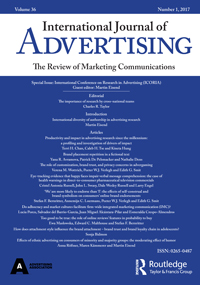 Cover image for International Journal of Advertising, Volume 36, Issue 1, 2017
