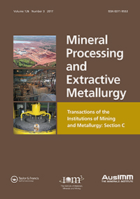 Cover image for Mineral Processing and Extractive Metallurgy, Volume 126, Issue 3, 2017