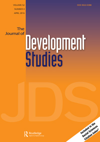 Cover image for The Journal of Development Studies, Volume 52, Issue 4, 2016