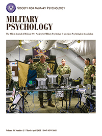 Cover image for Military Psychology, Volume 30, Issue 2, 2018