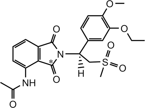 Figure 1.  Structure of apremilast, with the site of the 14C label indicated (*).