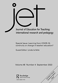 Cover image for Journal of Education for Teaching, Volume 48, Issue 4, 2022