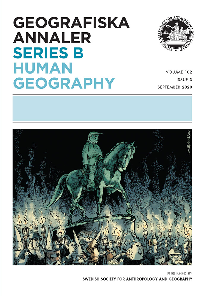 Cover image for Geografiska Annaler: Series B, Human Geography, Volume 102, Issue 3, 2020