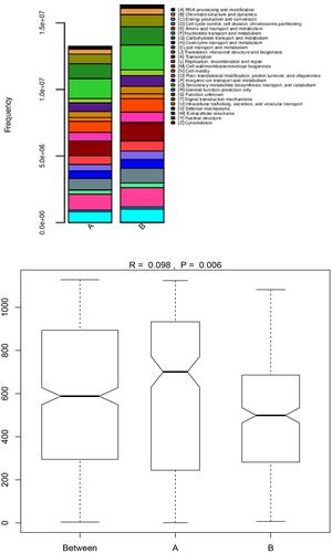 Figure 5 The abundance and difference analysis of bacterial gene functional characteristics are in group A and group B.