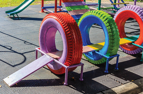 Figure 13. A shape of recycled units that can be designed in the outdoor play area for age 6 to 9 years old.