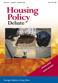 Cover image for Housing Policy Debate, Volume 32, Issue 6, 2022