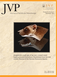 Cover image for Journal of Vertebrate Paleontology, Volume 41, Issue 5, 2021