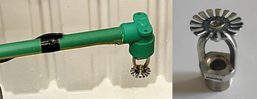 Figure 6. Fire sprinkler built on the arm pipe connected to the siphon.