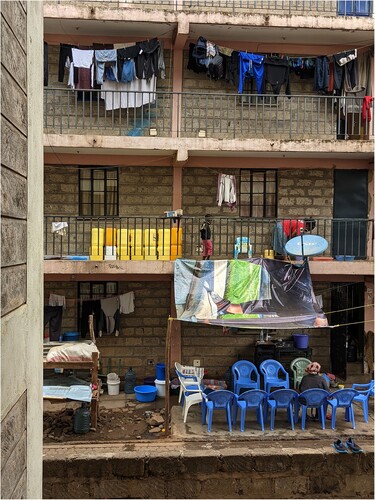 Figure 3. Jerry cans on a balcony in Canaan Estate, Kibera (2021), picture taken by the author.