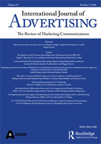 Cover image for International Journal of Advertising, Volume 37, Issue 5, 2018