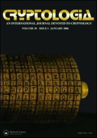 Cover image for Cryptologia, Volume 41, Issue 1, 2017