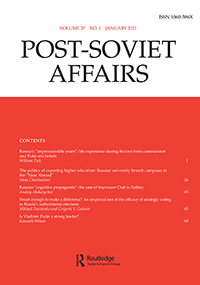 Cover image for Post-Soviet Affairs, Volume 37, Issue 1, 2021
