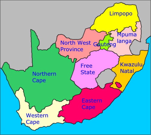 Map 1. A Map of South Africa indicating the Eastern Cape Province. Source: www.places.co.za.