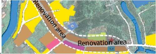 Figure 3. Land distribution map of central street of Huanggaihu Town.