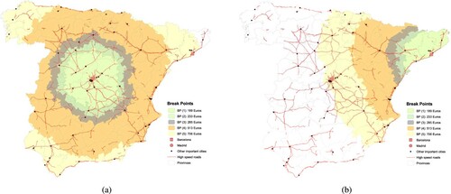 Figure 3. Natural trade areas using generalized transport cost (GTC) breakpoints.Note: Averages for the period 2003–07.