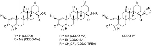 Figure 4. Structures of the synthetic oleanane triterpenoids.
