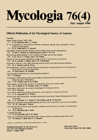Cover image for Mycologia, Volume 76, Issue 4, 1984