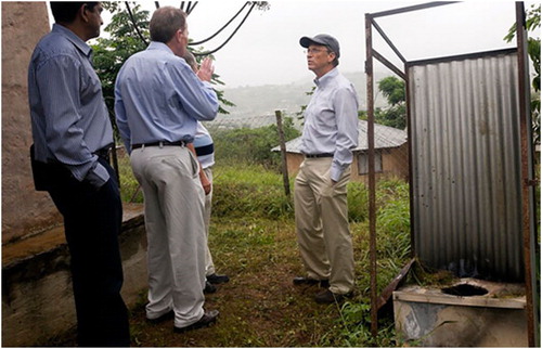 Figure 3. Neil Macleod and Bill Gates consider Durban sanitation. Source: https://www.gatesnotes.com/Development/Simple-Affordable-Sanitation-Innovation-in-Durban.