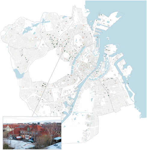 Figure 6. During the city’s soul campaign, the city of Copenhagen received 296 nominations of buildings. Eighteen were rejected because they did not meet the criteria, and 34 buildings received multiple nominations, resulting in 217 approved nominations. Map: City of Copenhagen. Photographer: Sofie Stilling.