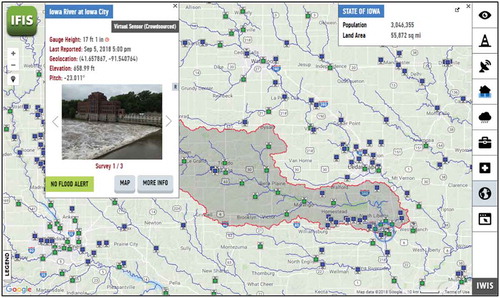 Figure 4. A web-based system for visualization and management of crowdsourced survey locations serving as virtual sensors.
