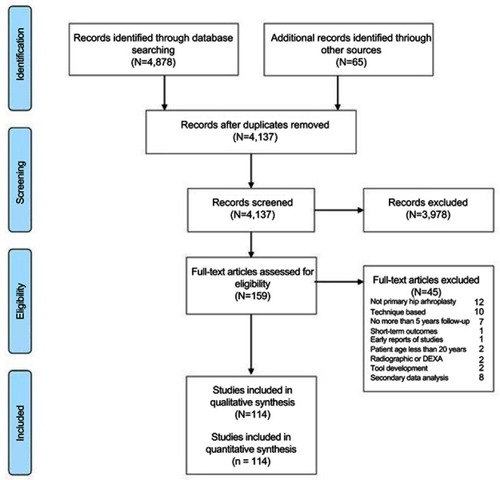 Figure 1 Flow diagram showing the results of the literature search.