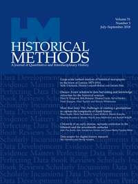 Cover image for Historical Methods: A Journal of Quantitative and Interdisciplinary History, Volume 51, Issue 3, 2018