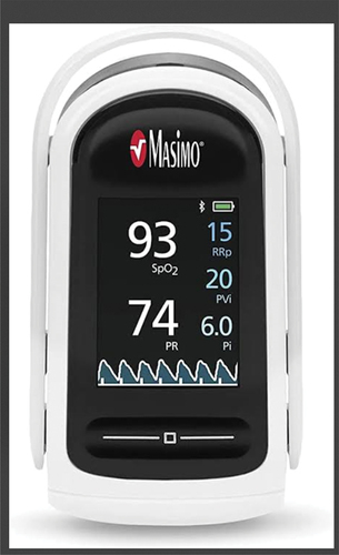 Figure 1. Masimo perfusion index technology (MightySat® Rx Fingertip Pulse Oximeter).