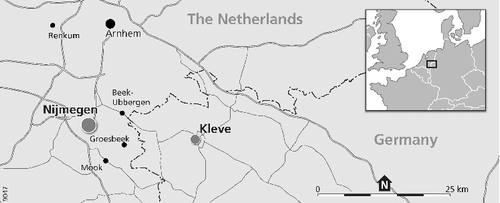 Figure 1. Case study area in the Dutch–German border region. Source: C&M Department, Faculty of Geosciences at Utrecht University.