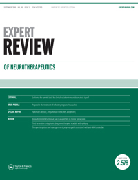 Cover image for Expert Review of Neurotherapeutics, Volume 16, Issue 9, 2016