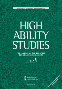 Cover image for High Ability Studies, Volume 26, Issue 2, 2015