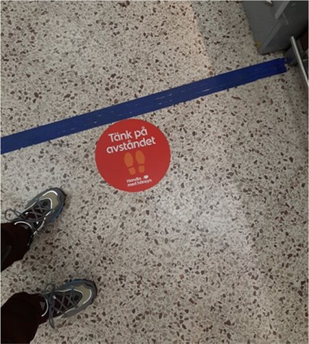 Figure 3. Floor sticker serving as a reminder (grocery store).