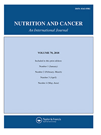 Cover image for Nutrition and Cancer, Volume 70, Issue 4, 2018