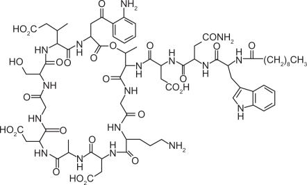Figure 1 Chemical structure of daptomycin.