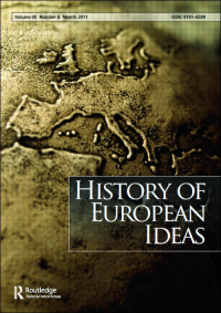 Cover image for History of European Ideas, Volume 39, Issue 3, 2013