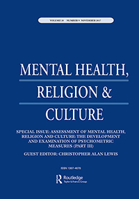 Cover image for Mental Health, Religion & Culture, Volume 20, Issue 9, 2017